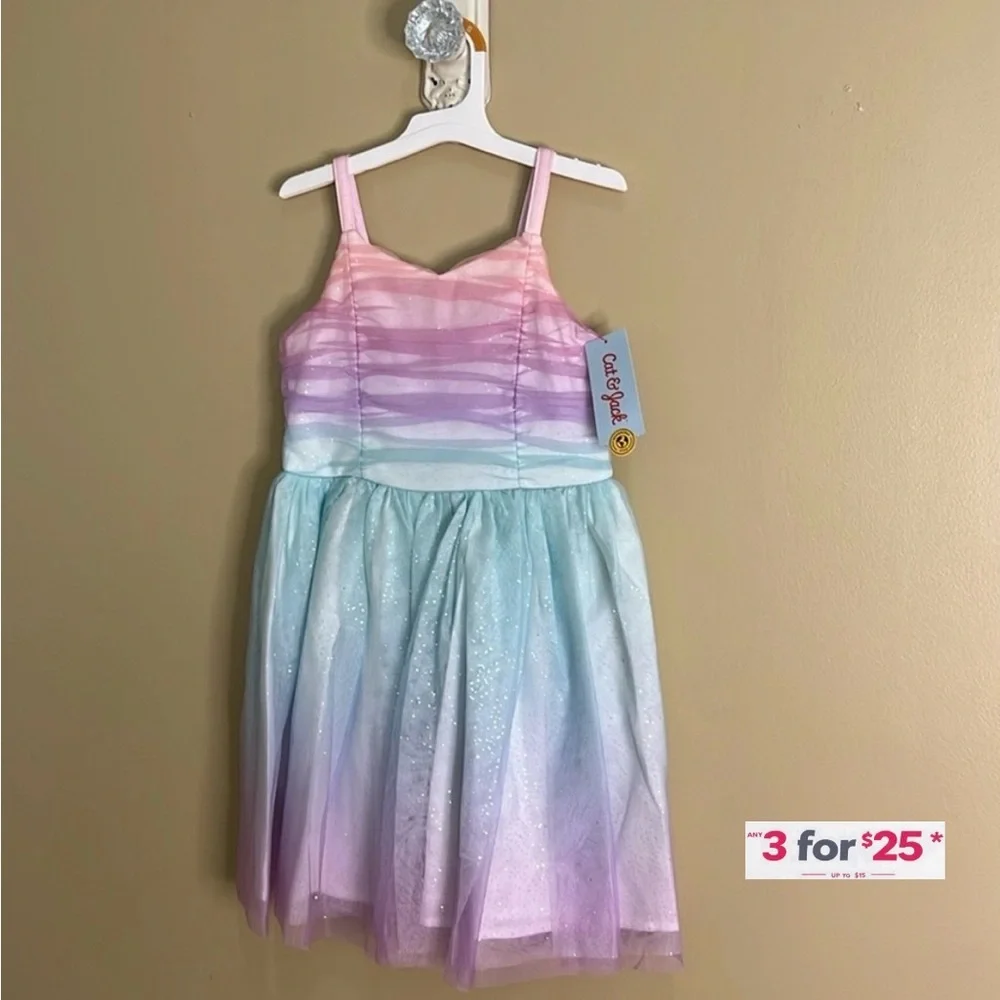 Cat & Jack pastel shimmering dress small 6/7
